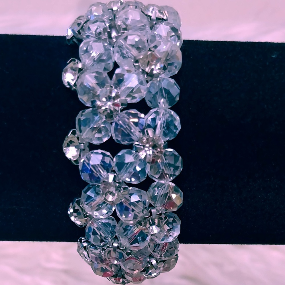 Pure White Clear Crystal Multi Beaded